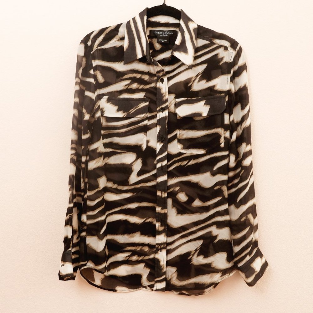 Marciano Button Up Silk Blouse Size XS